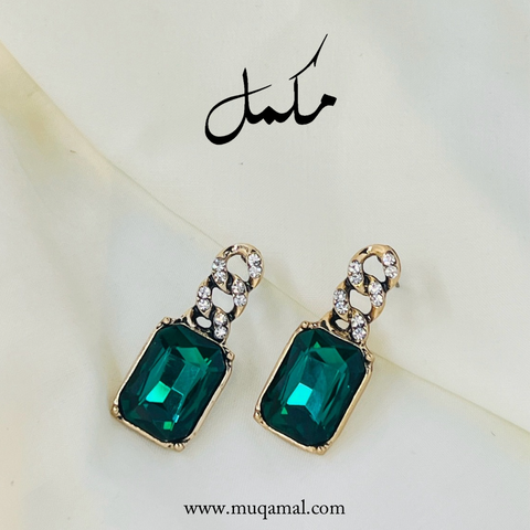 Green ONYX Portrait Earring