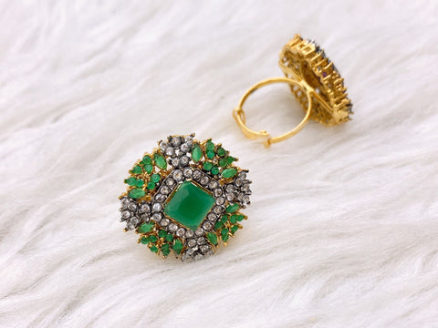 Verdant jewel Adjustable Ring