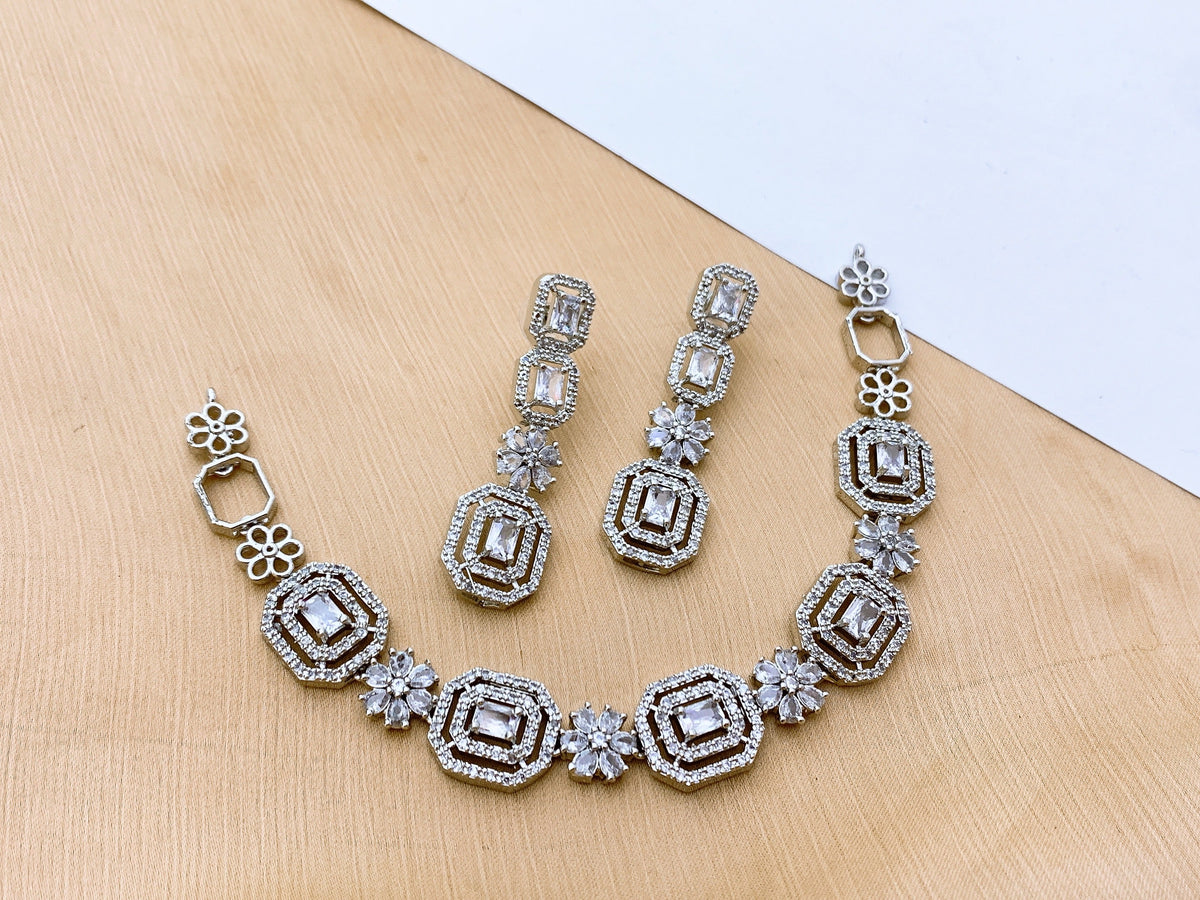 Crystal Veil Necklace Set