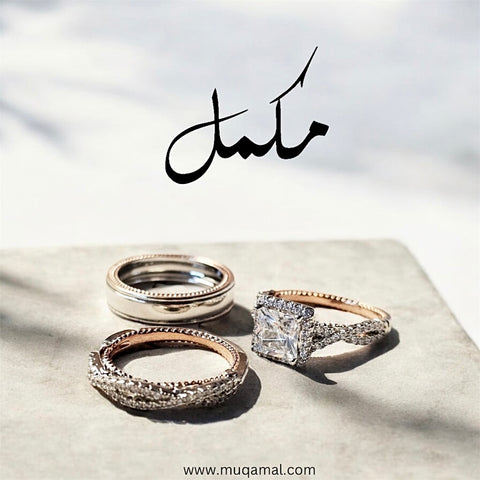 3 Piece - Double Tone Diamantes Ring