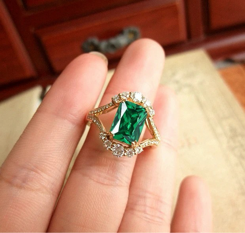 Emerald Eye Adjustable Ring