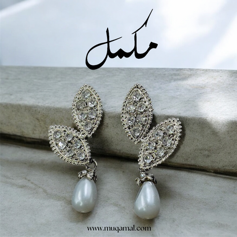 Double Pearl Drop Earrings