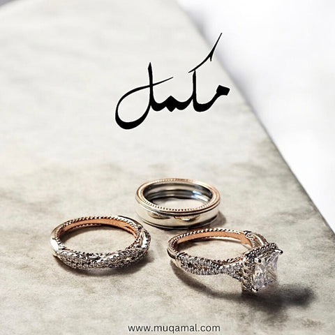 3 Piece - Double Tone Diamantes Ring