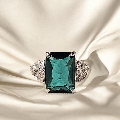 Emerald Cut Emerald Sapphire Ring