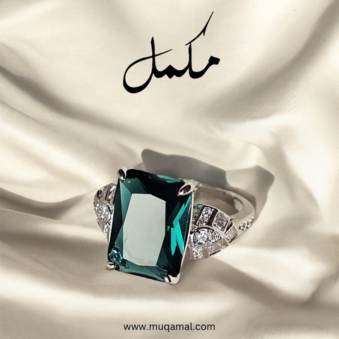 Emerald Cut Emerald Sapphire Ring