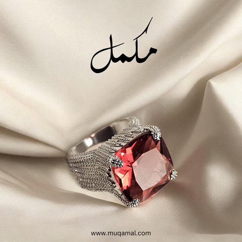 Luxurious Charming Faux Ruby Ring Cubic Square Zirconia Ring