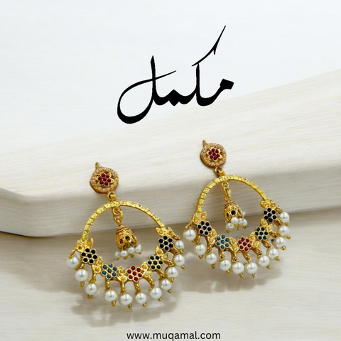 78 Multi Flower Pearl Drop Earrings