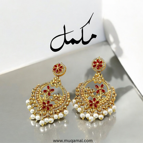 95 Flower Pearl Drop Earrings