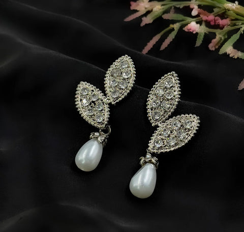 Double Pearl Drop Earrings