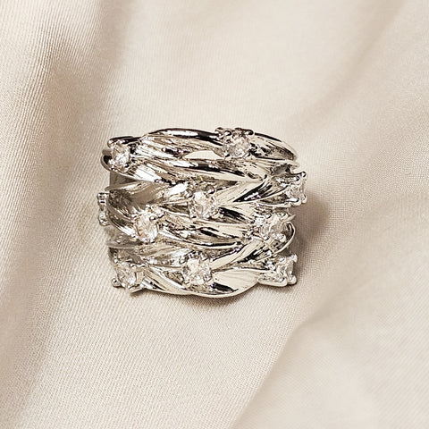 Natural Jute Twine Zircon Ring