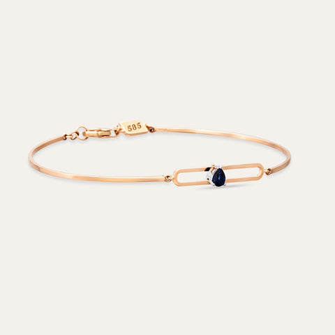 Pear Cut Sapphire Rose Gold Bracelet