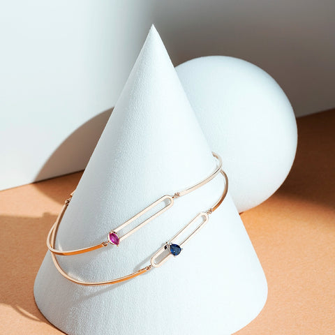 Pear Cut Sapphire Rose Gold Bracelet